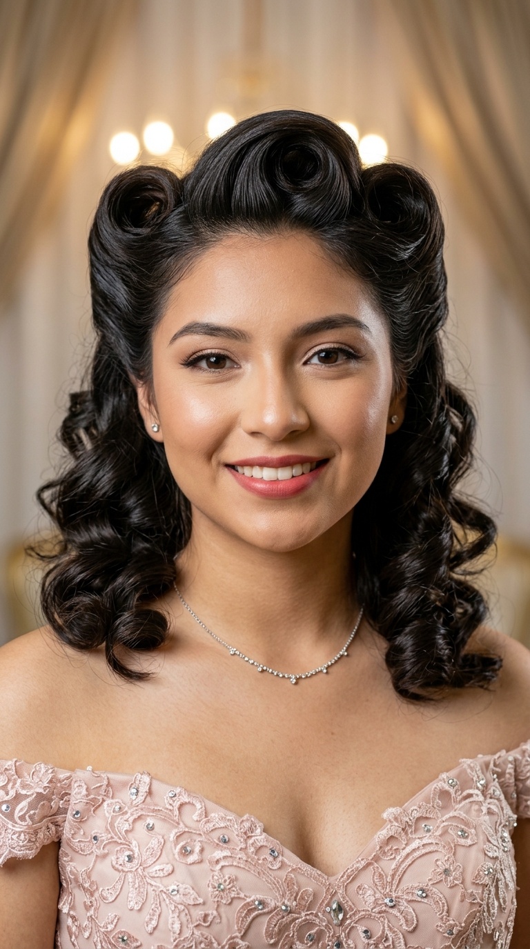 Voluminous Retro Pin-Up Curls