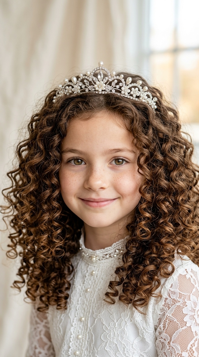 Voluminous Ringlets with Tiara