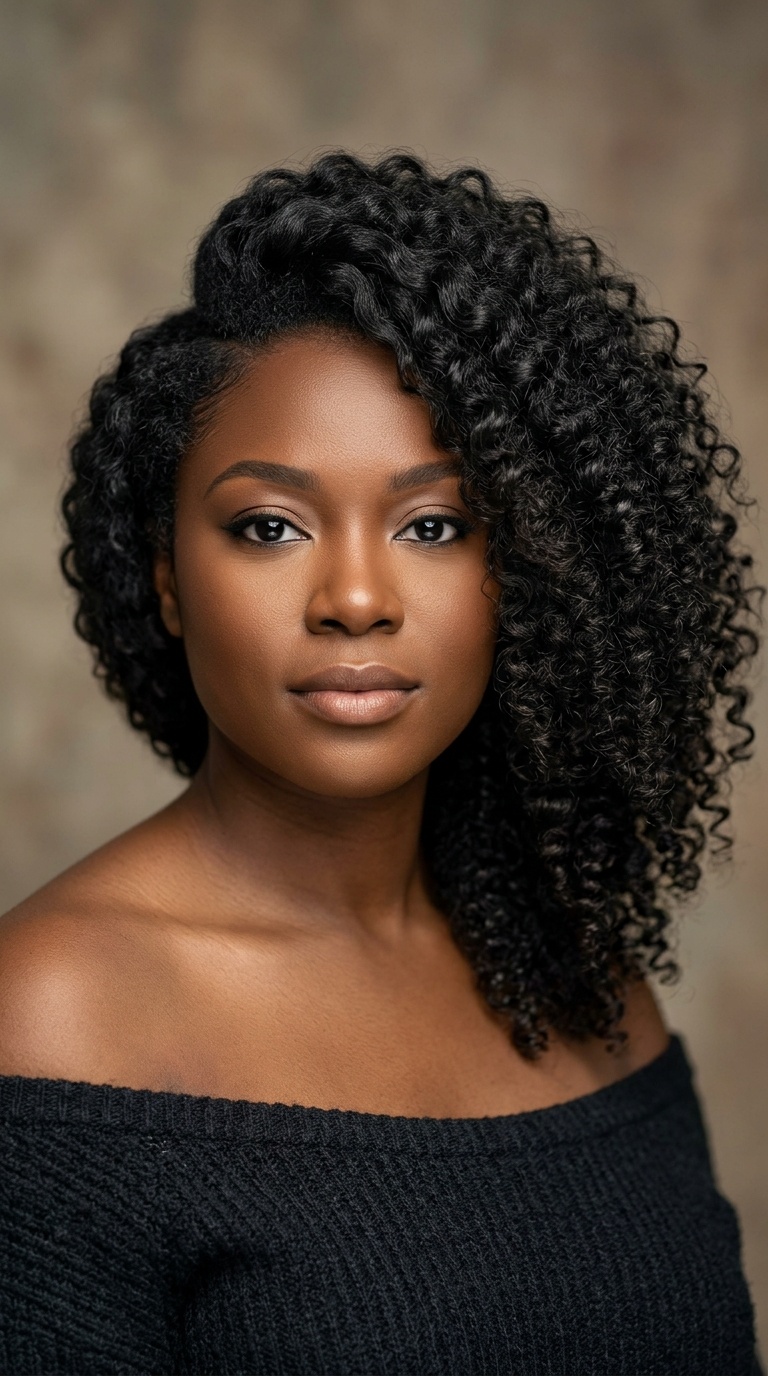 Voluminous Side-Parted Curls