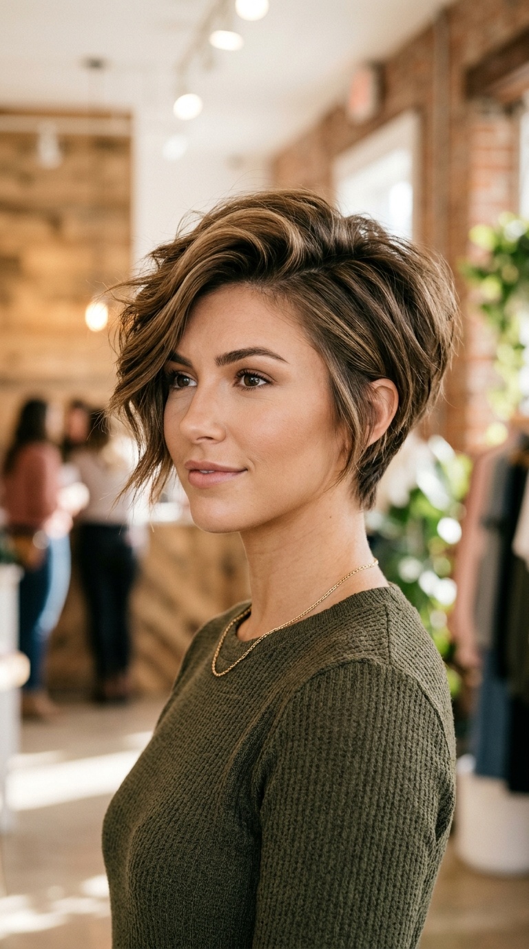 Voluminous Side-Swept Pixie