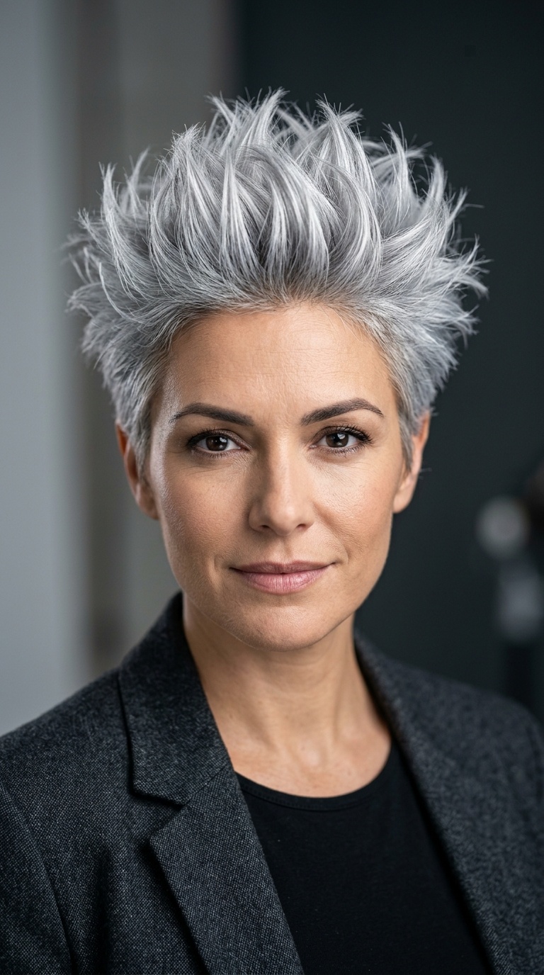 Voluminous Silver Spiked Crown