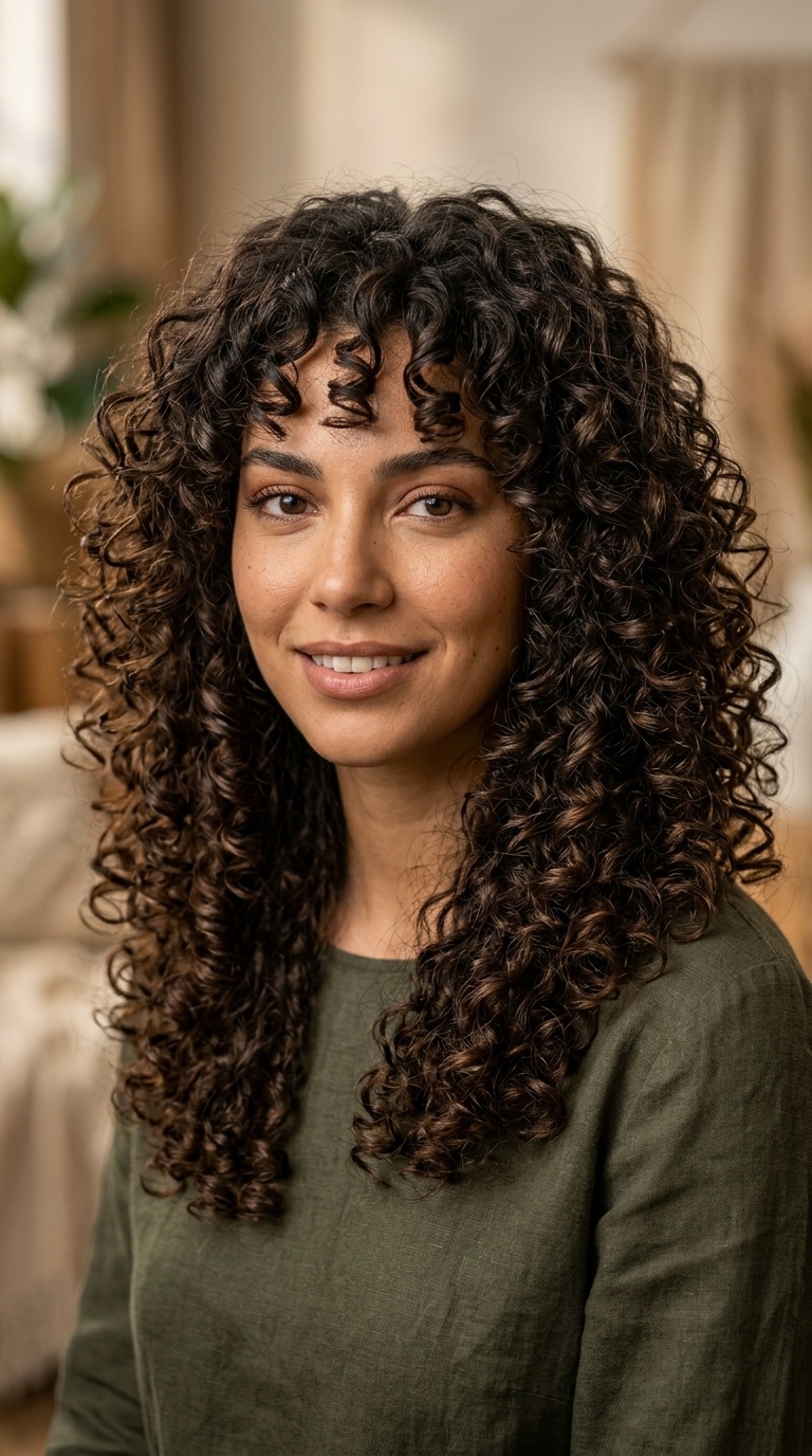 Voluminous Spiral Curls with Tapered Ends