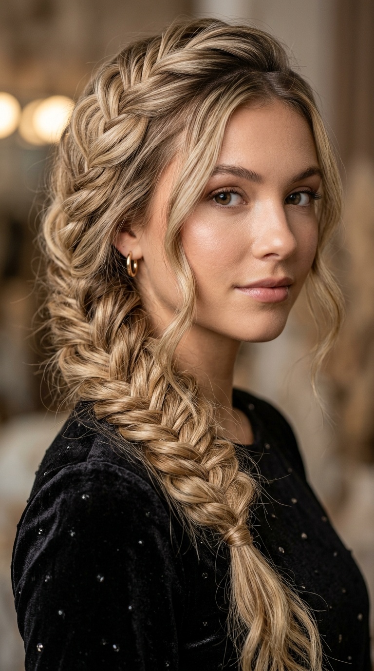 Voluminous Textured Fishtail Braid