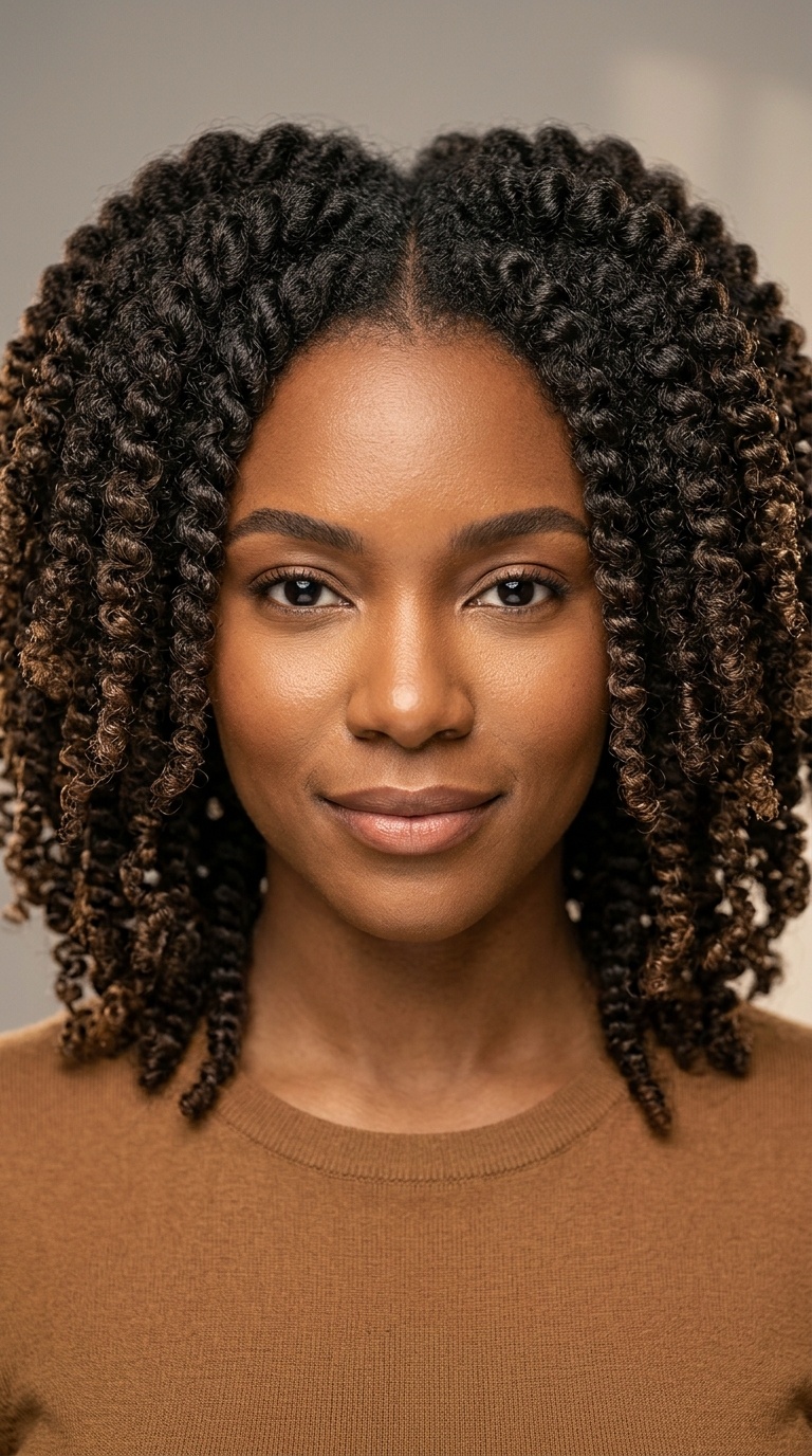 Voluminous Twist-Out on Blown-out Hair