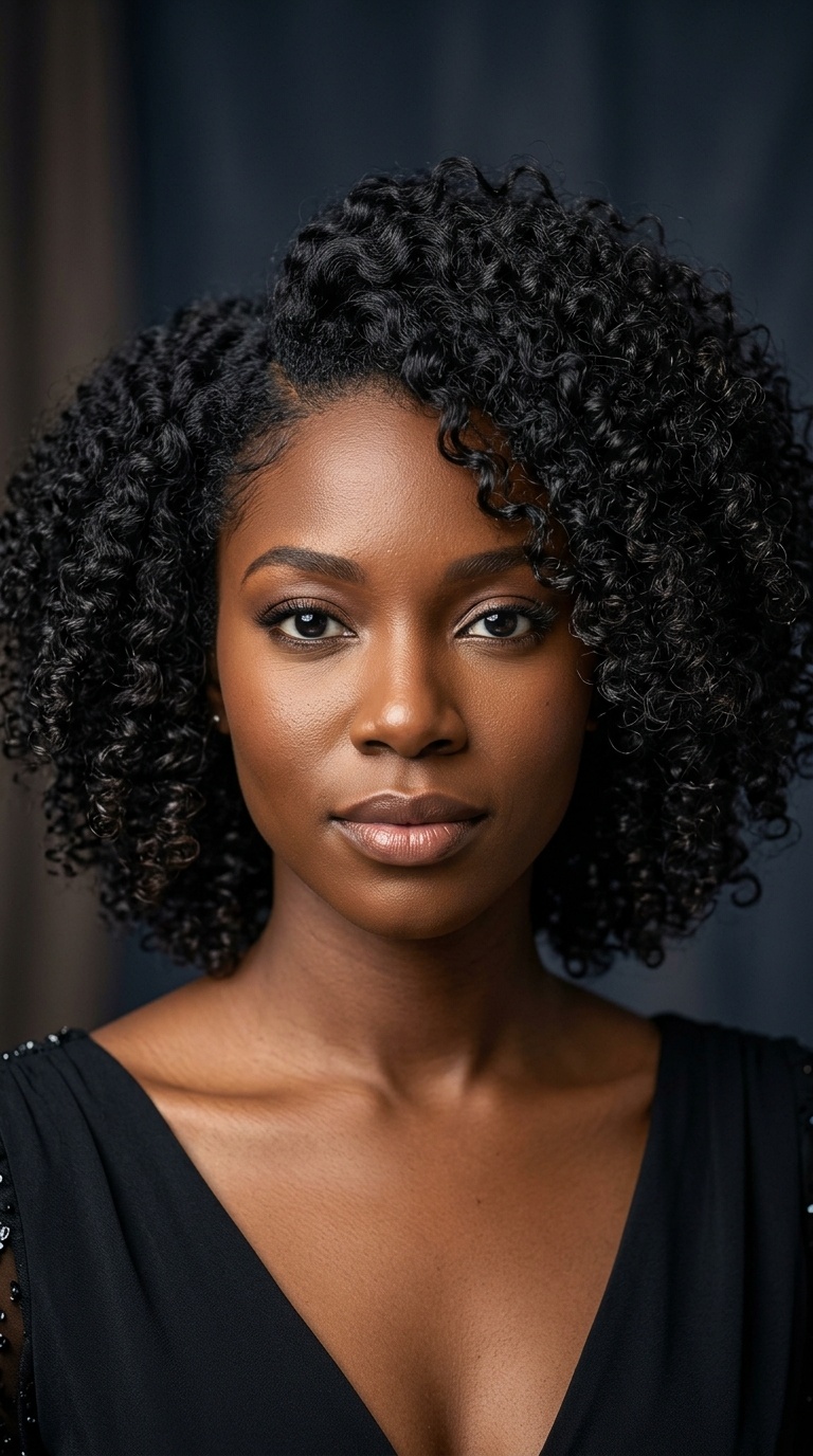 Voluminous Wash-and-Go with a Deep Side Part