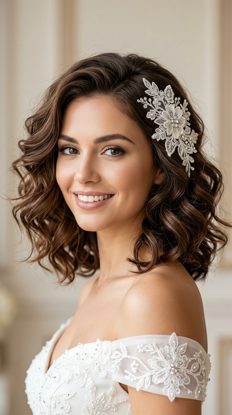 Voluminous Waves with a Lace Applique