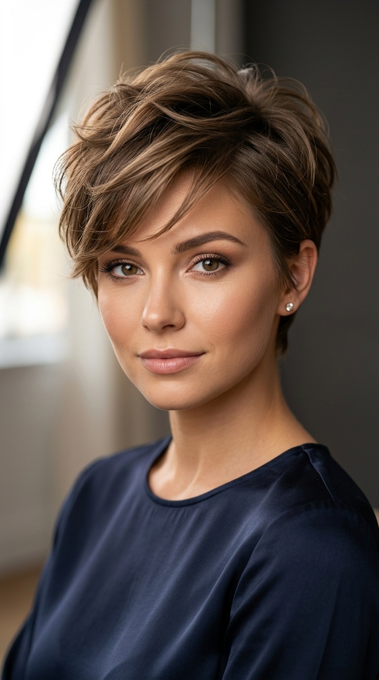 Volumized Pixie with Side Bangs