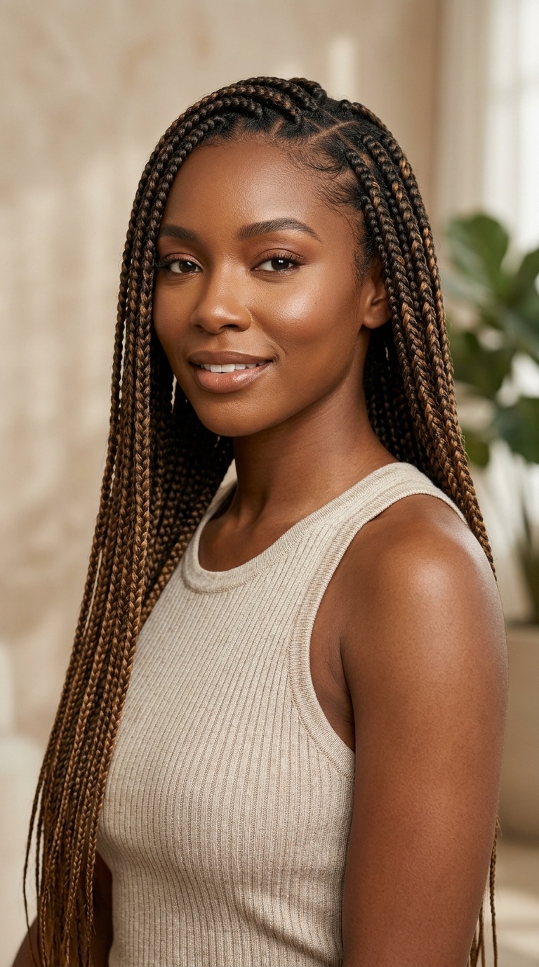 Waist-Length Knotless Braids