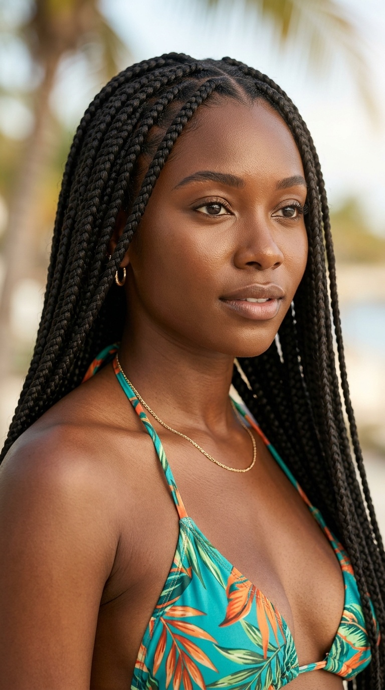 Waist-Length Knotless Braids