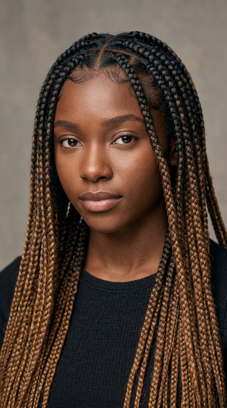 Waist-Length Ombre Box Braids