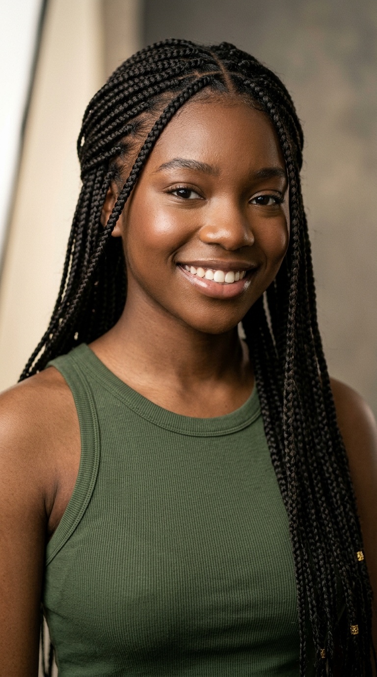 Waist-Length Small Knotless Braids