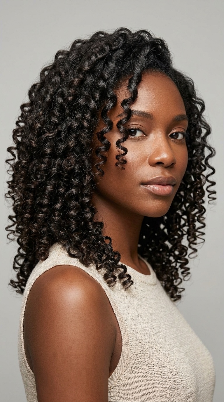 Wand-Curled Shoulder Length Layers
