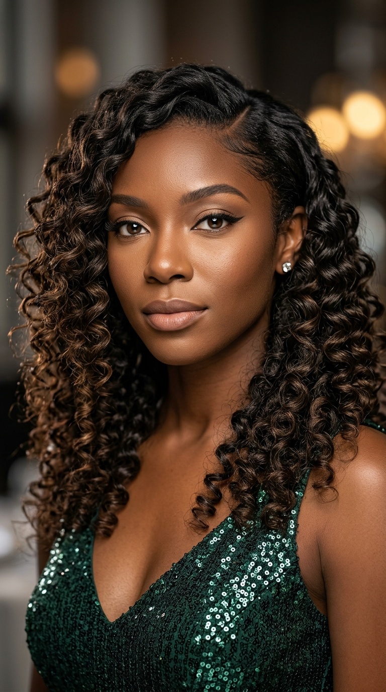 Wand Curls with a Side Part