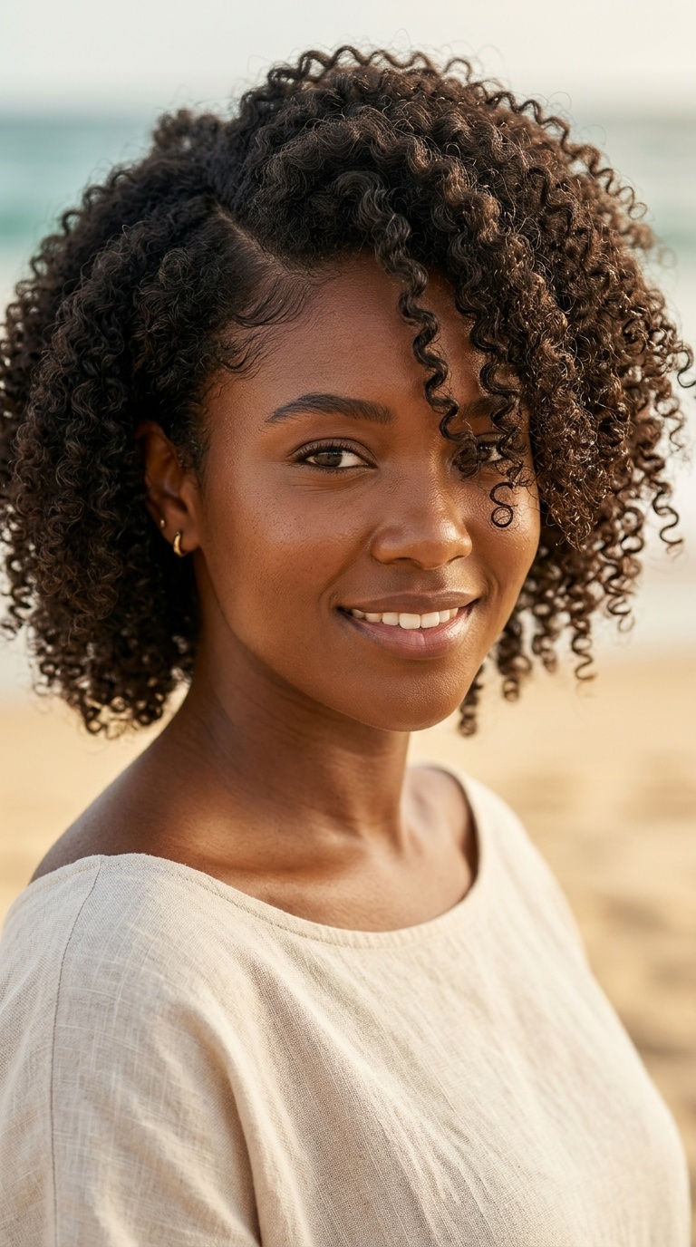 Wash and Go with a Deep Side Part