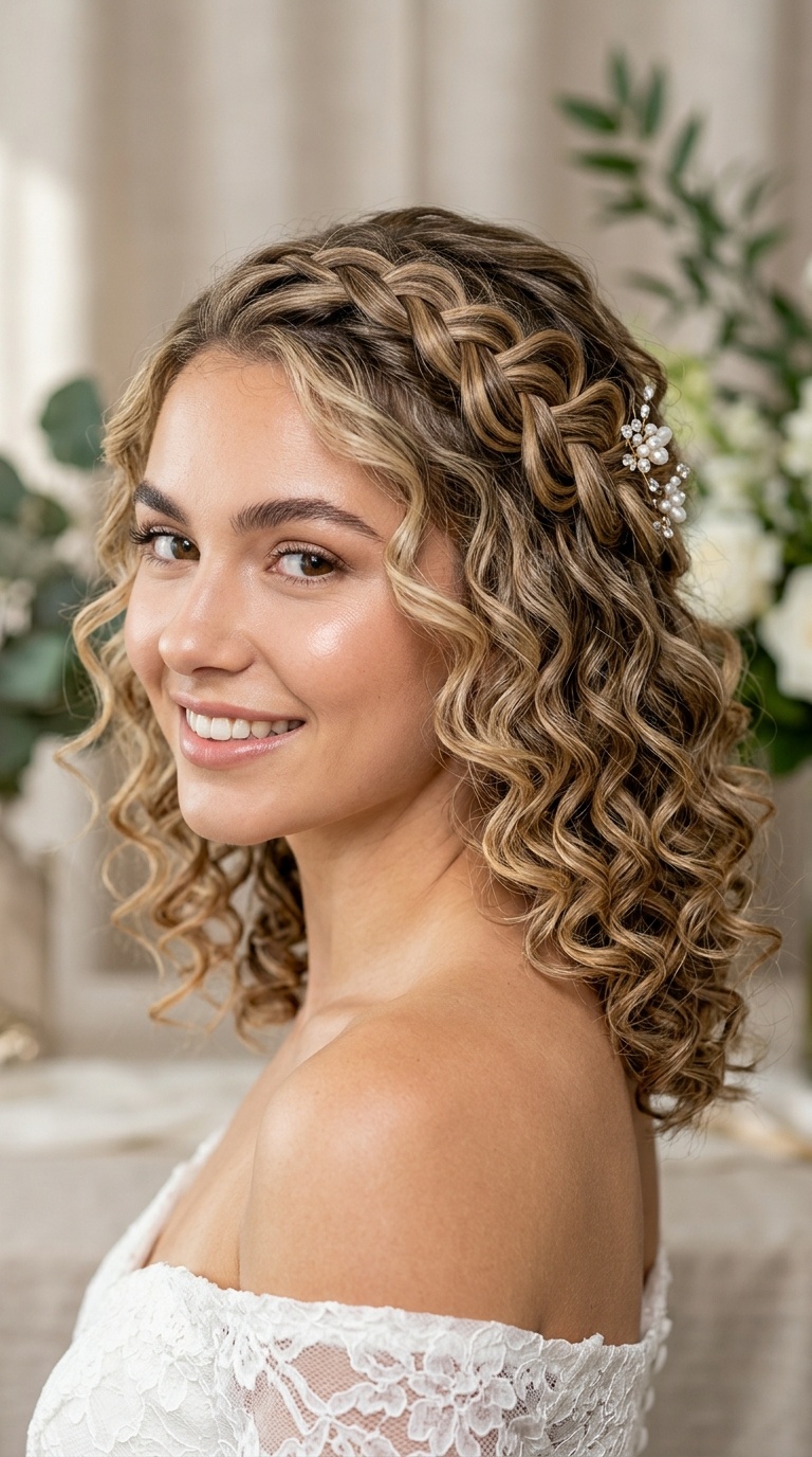 Waterfall Braid for Lob Curls