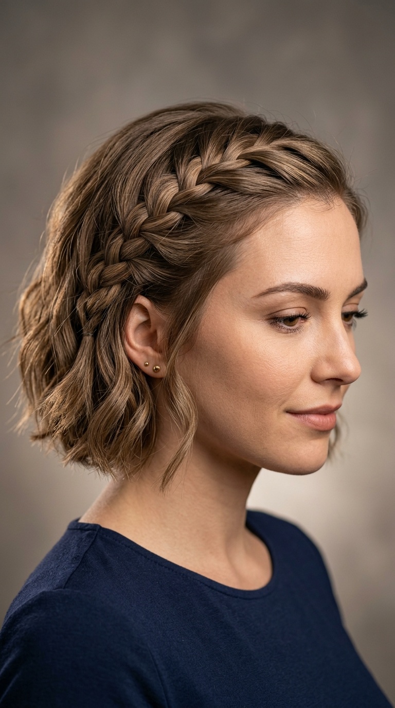 Waterfall Braid for Short Bob