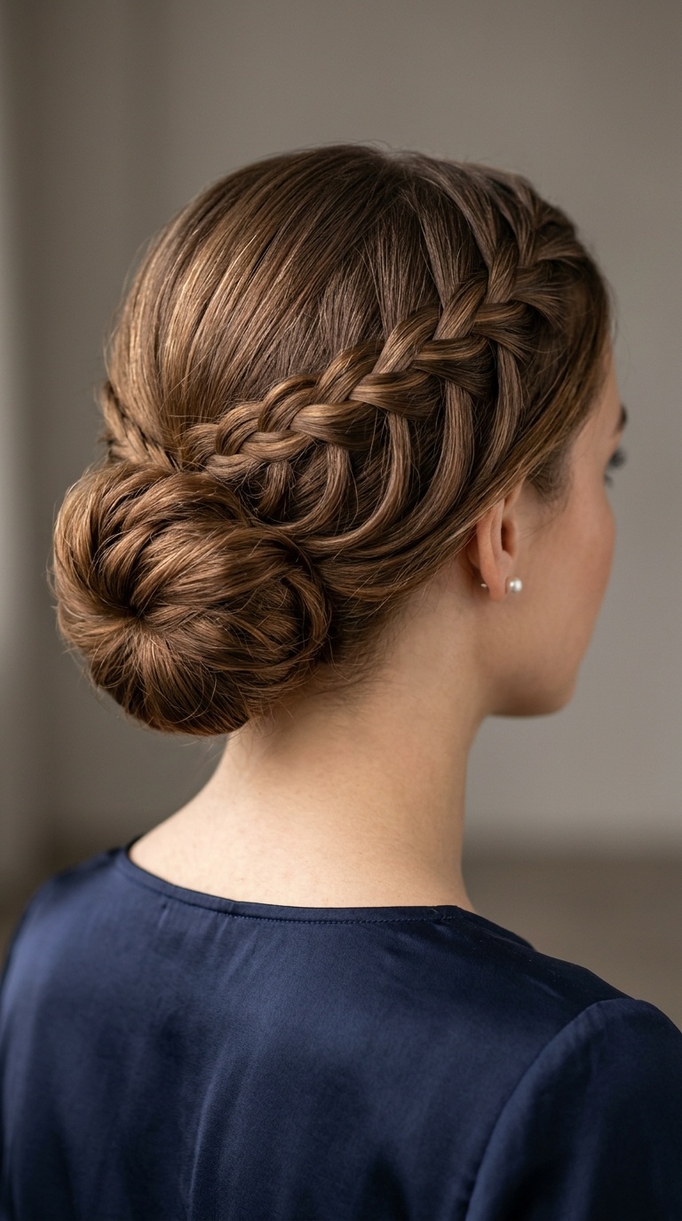 Waterfall Braid into a Bun