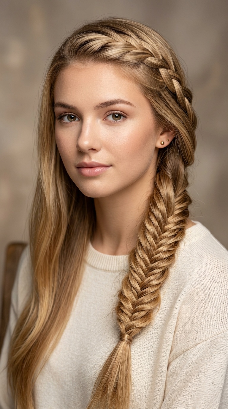 Waterfall Braid into a Fishtail Finish