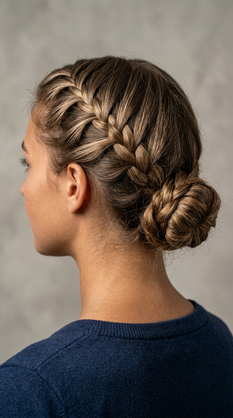 Waterfall Braid into Bun