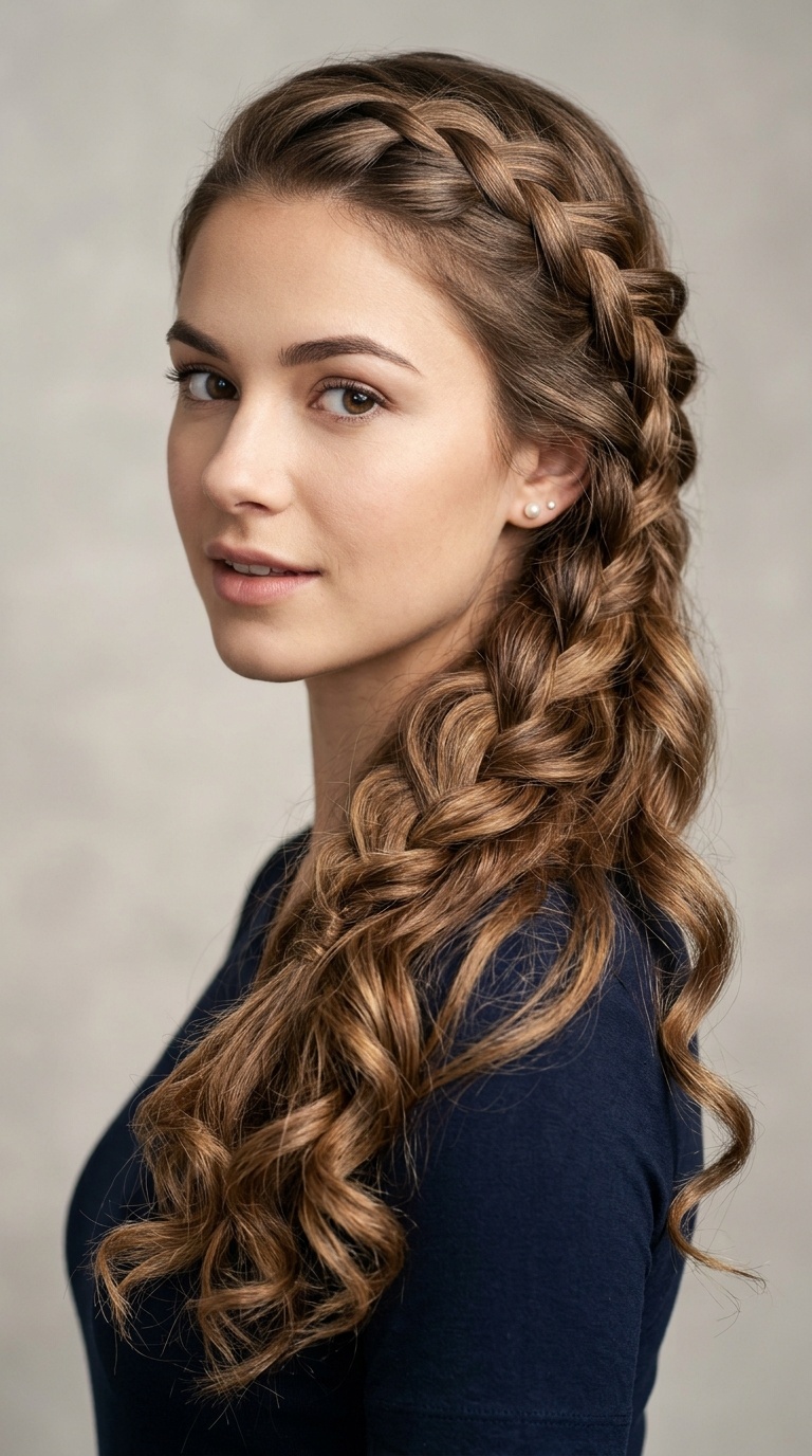 Waterfall Braid into Side Curls