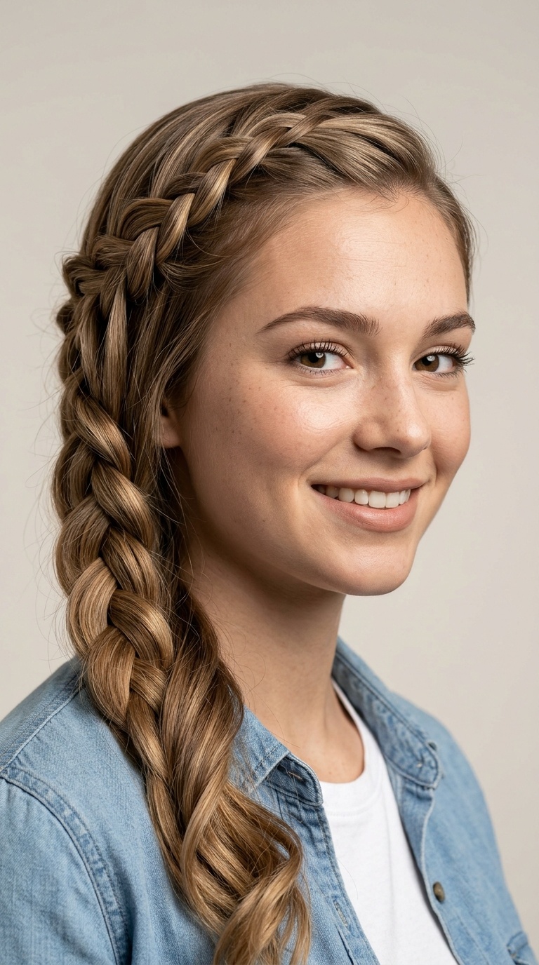 Waterfall Braid Side Sweep