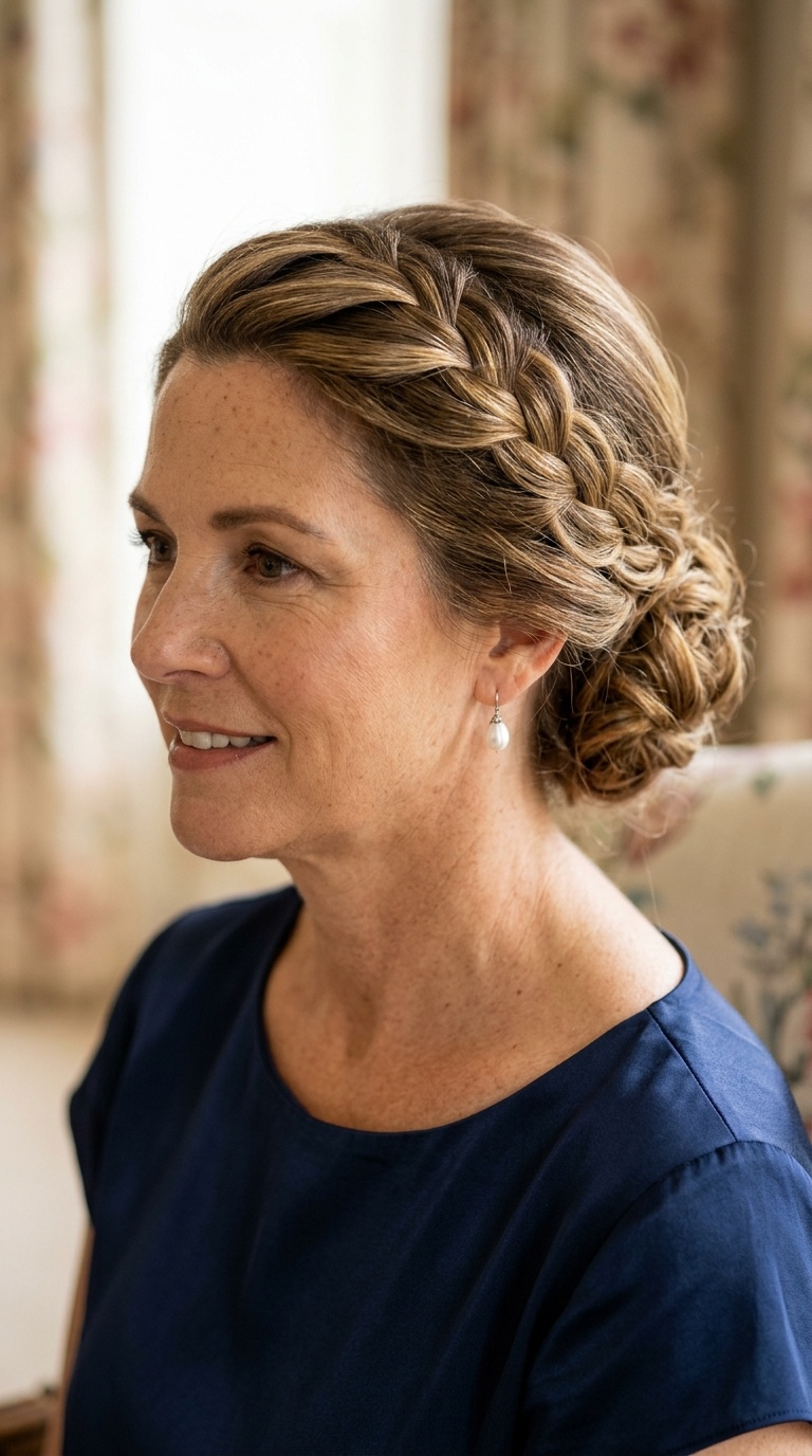 Waterfall Braid Tucked into a Chignon