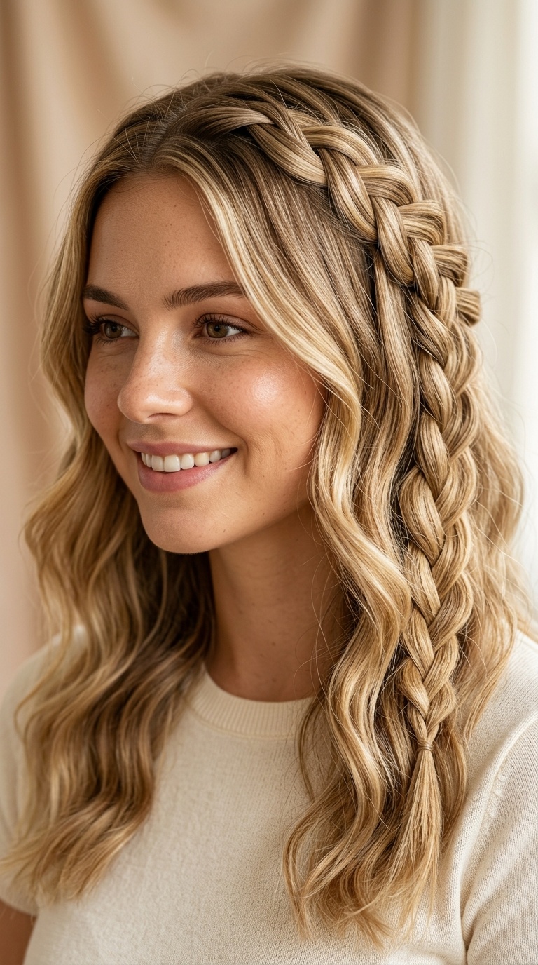 Waterfall Braid with Beach Waves