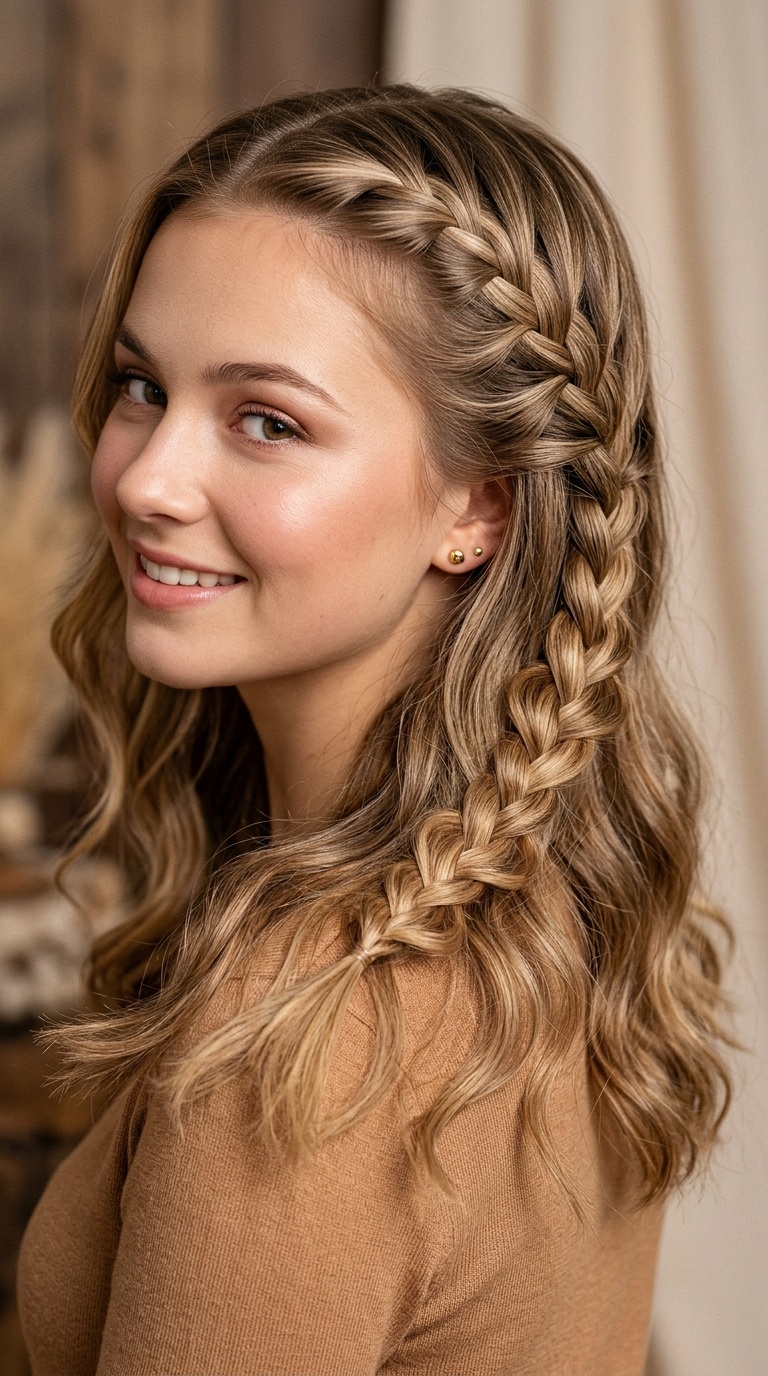 Waterfall Braid with Beachy Waves