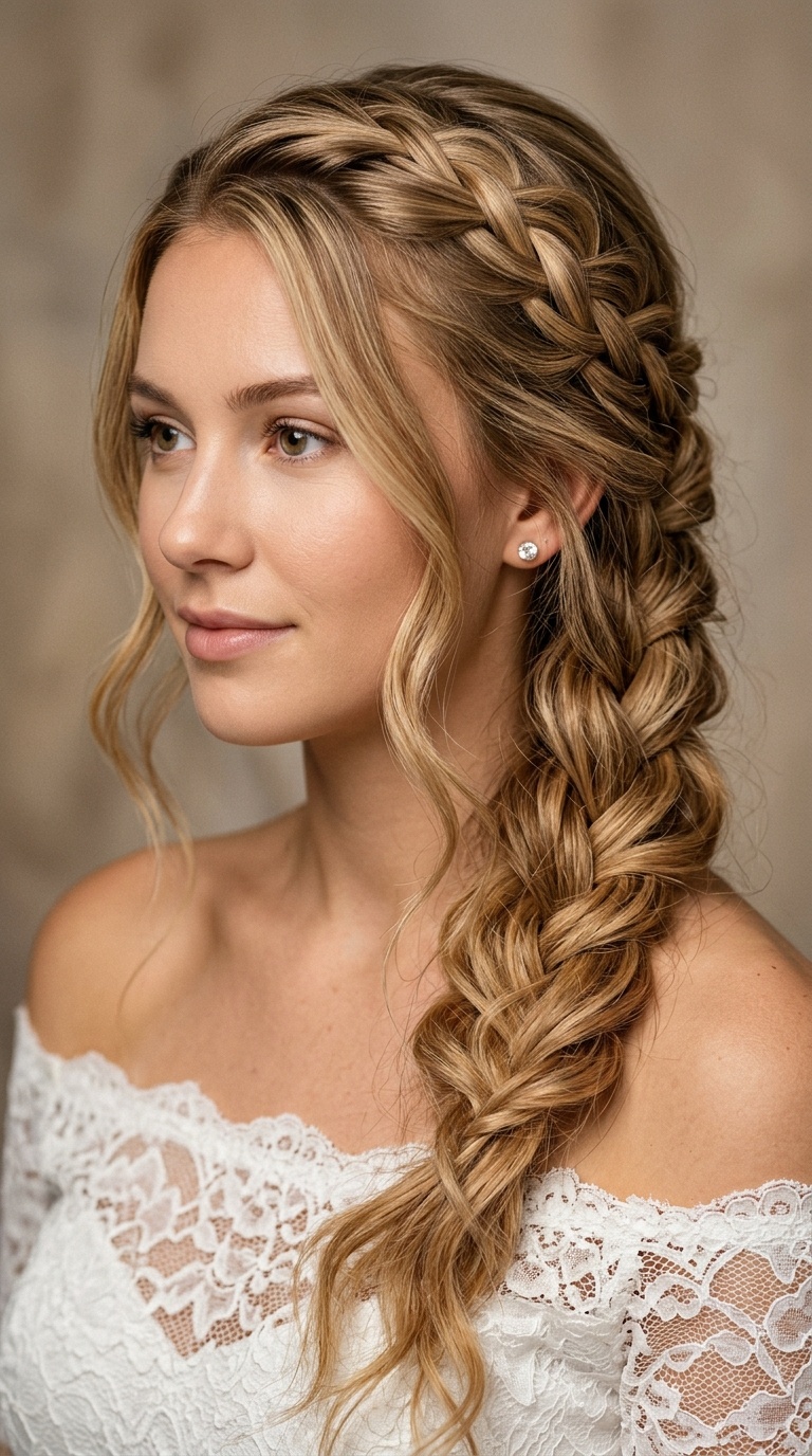 Waterfall Braid with Beachy Waves