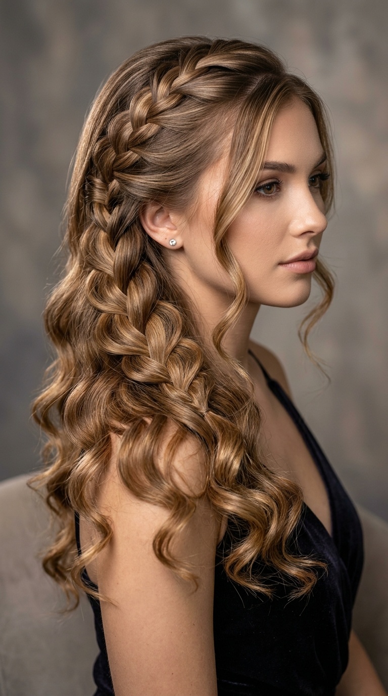 Waterfall Braid with Glamour Curls