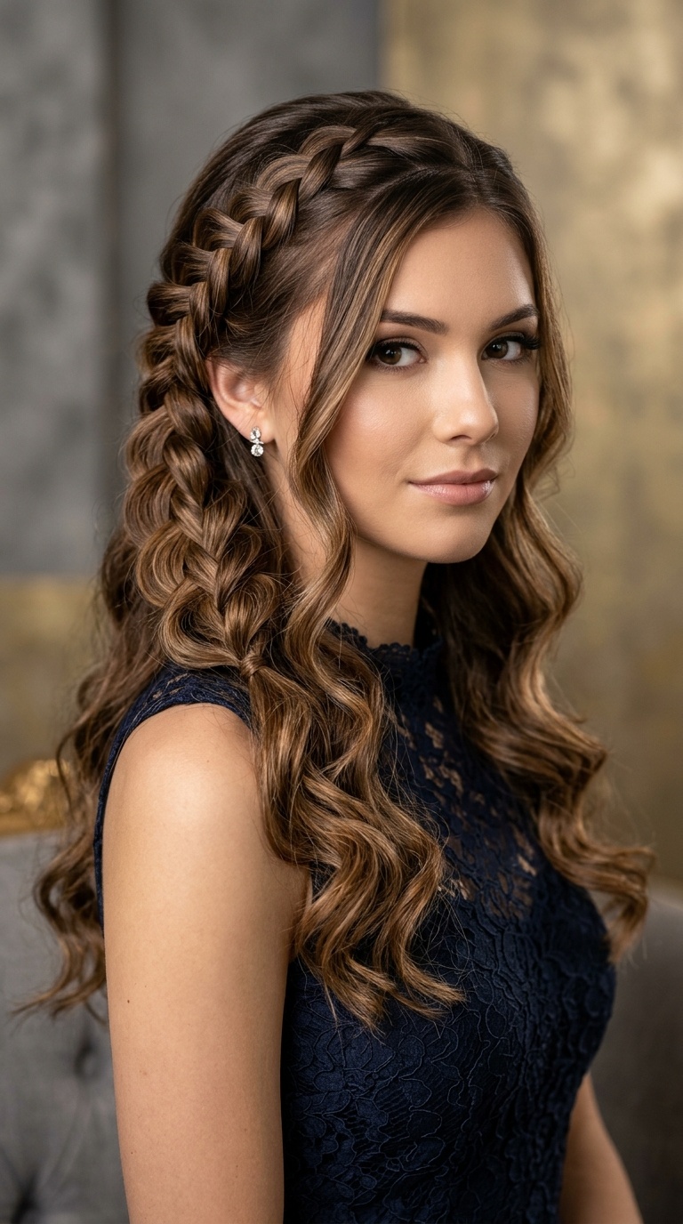 Waterfall Braid with Loose Waves