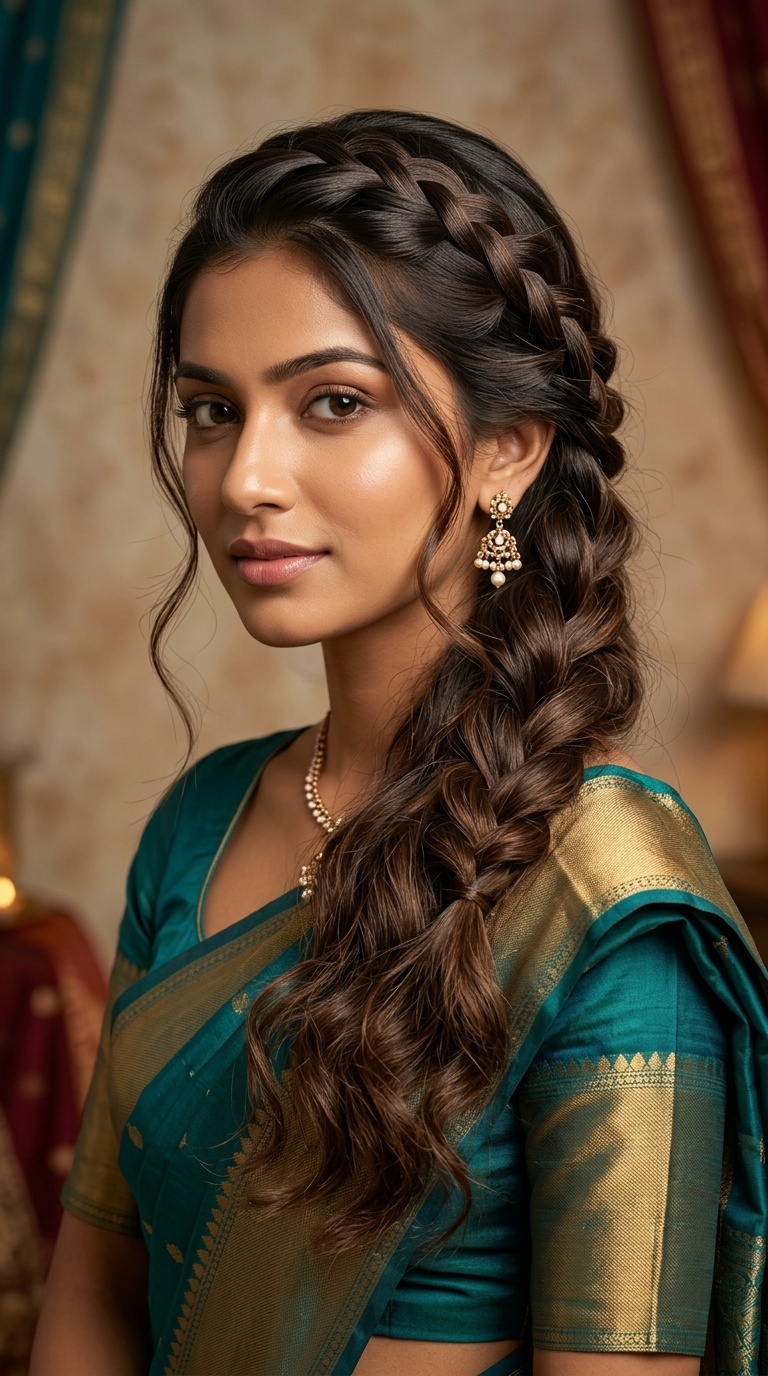 Waterfall Braid with Loose Waves