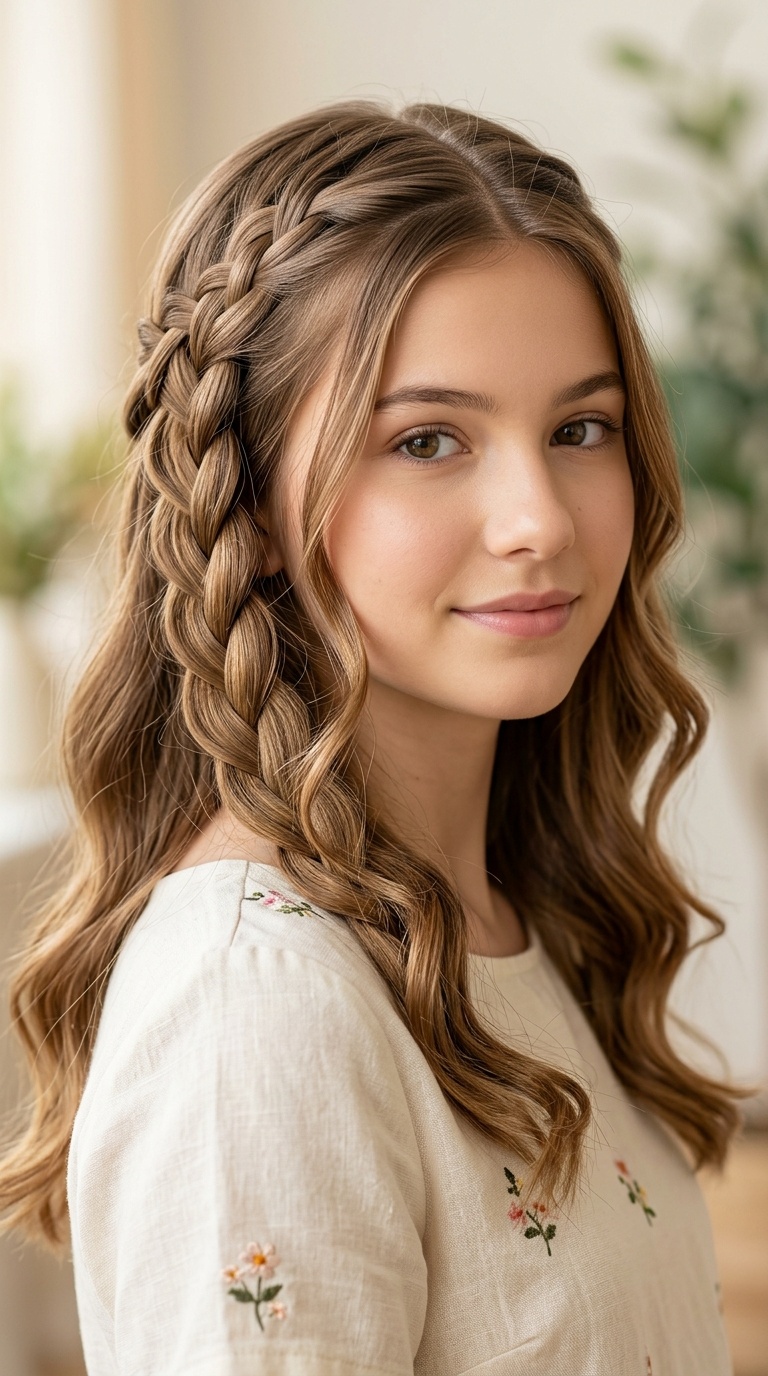Waterfall Braid with Loose Waves