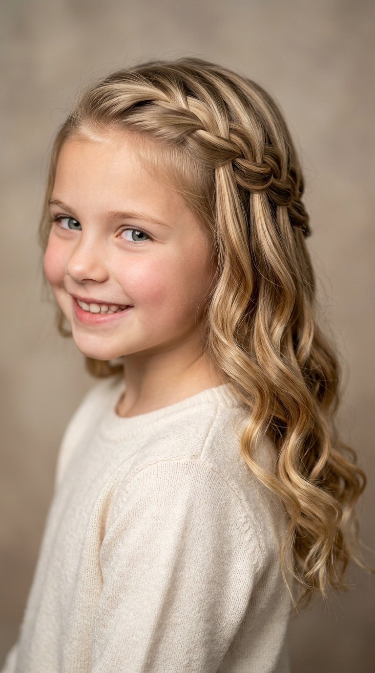 Waterfall Braid with Loose Waves