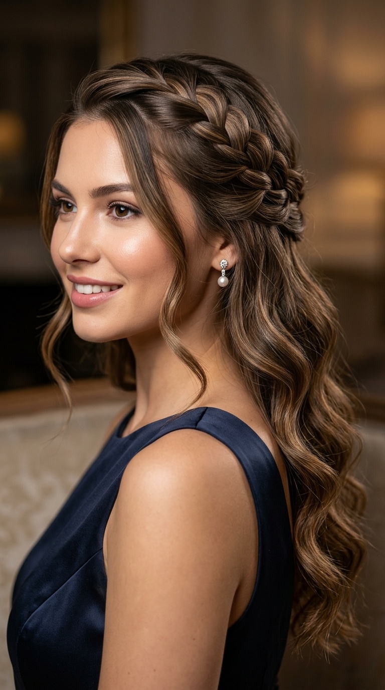 Waterfall Braid with Loose Waves