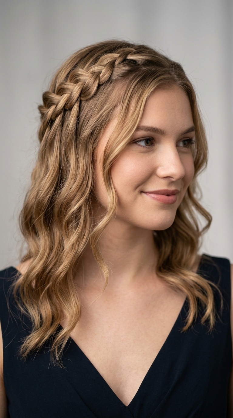 Waterfall Braid with Loose Waves