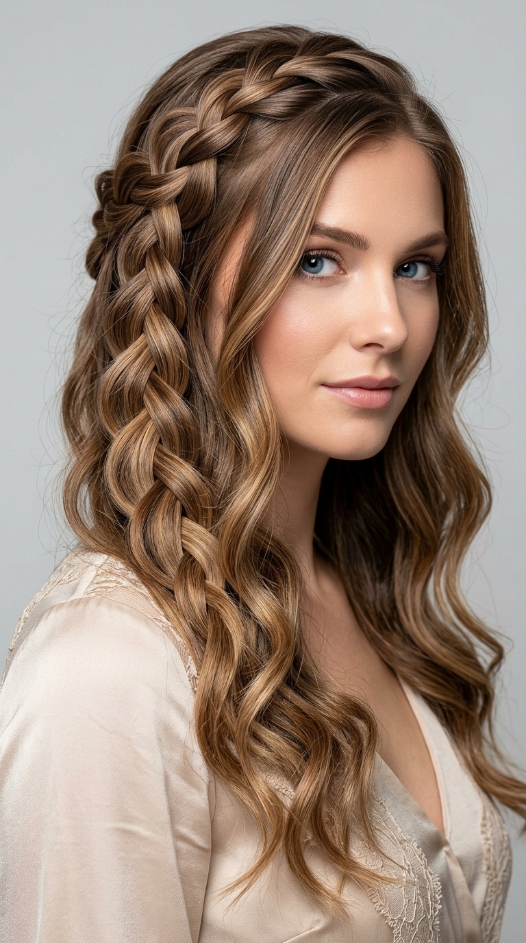 Waterfall Braid with Loose Waves
