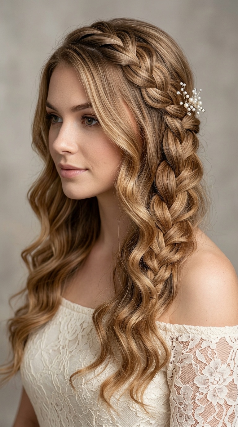 Waterfall Braid with Romantic Waves