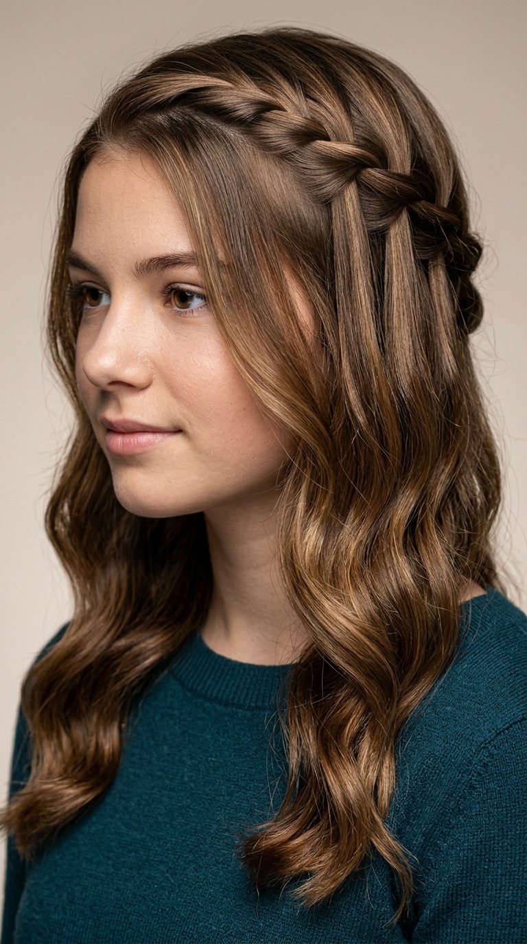 Waterfall Braid with Silk Waves