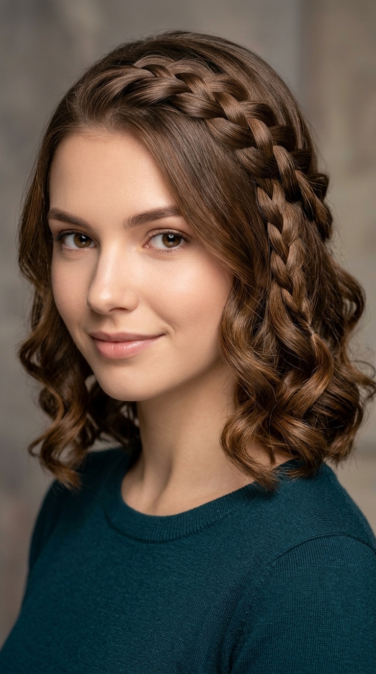 Waterfall Braid with Soft Curls