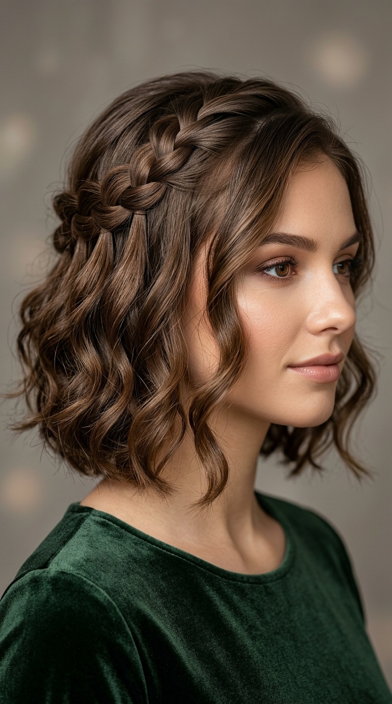 Waterfall Braid with Soft Curls