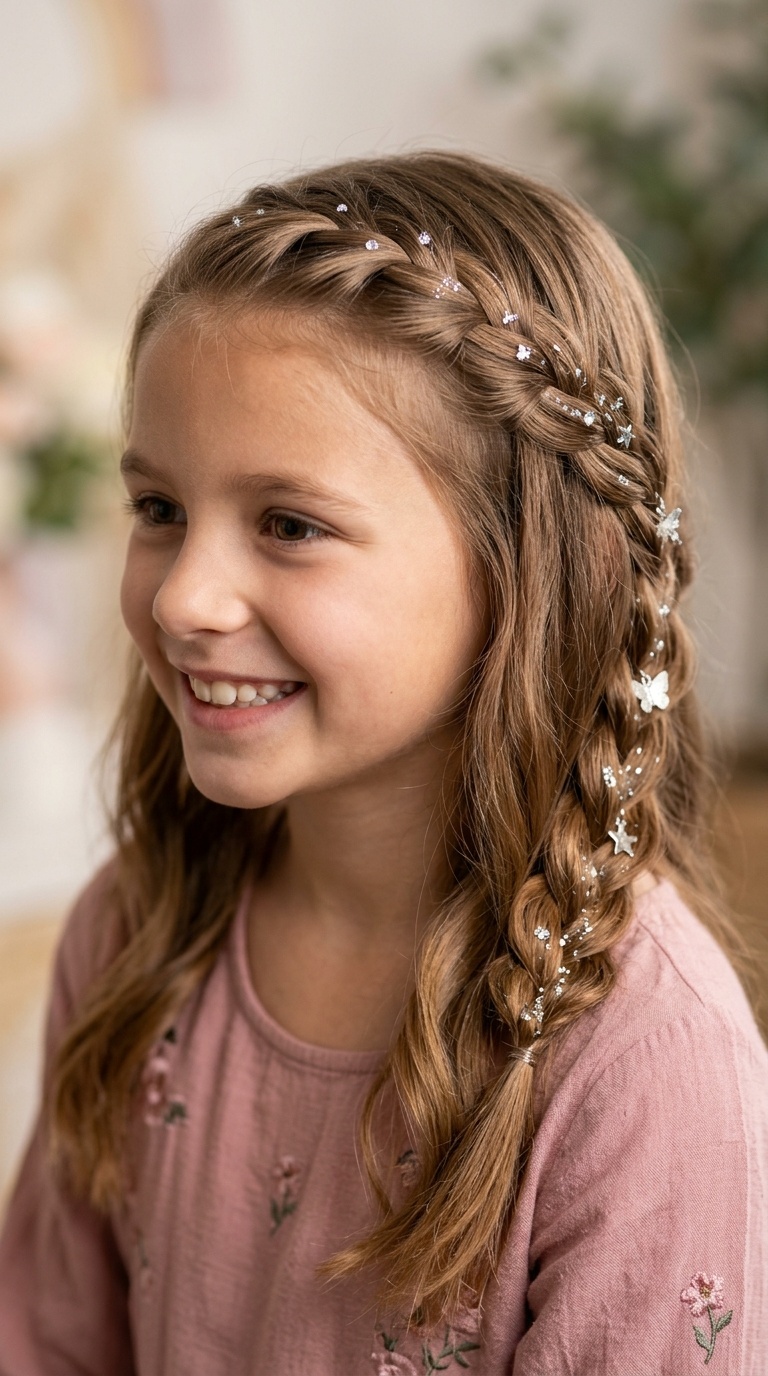 Waterfall Braid with Sparkle Accents