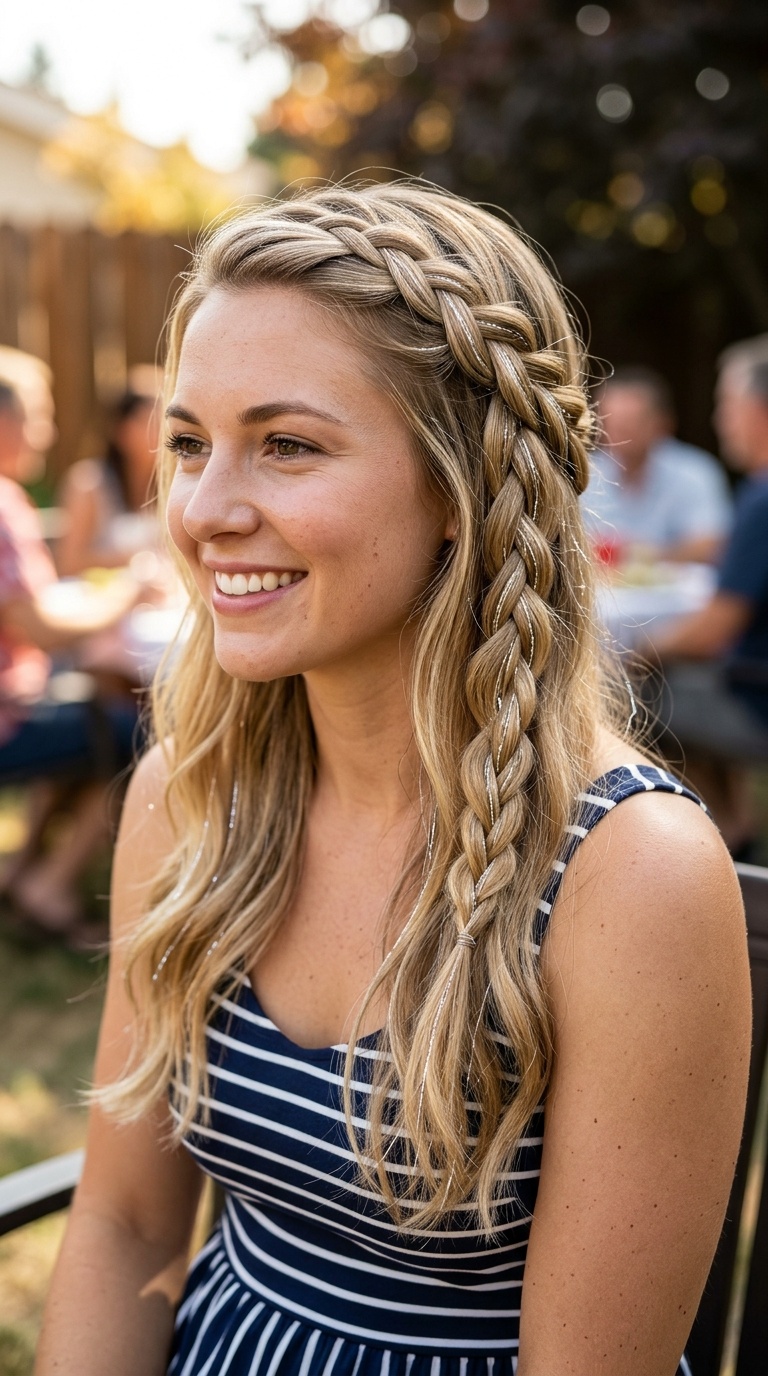 Waterfall Braid with Sparkle Tinsel