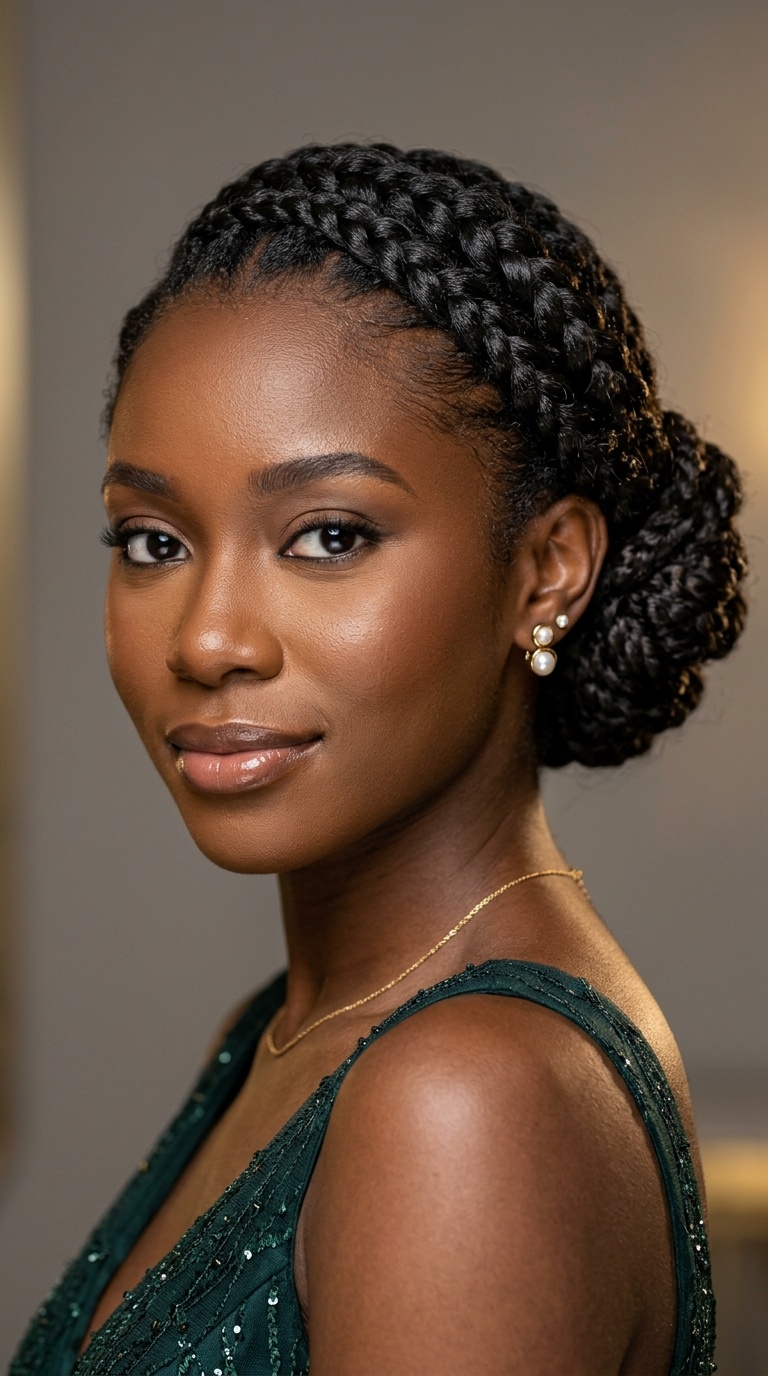 Waterfall Braids into a Twisted Bun