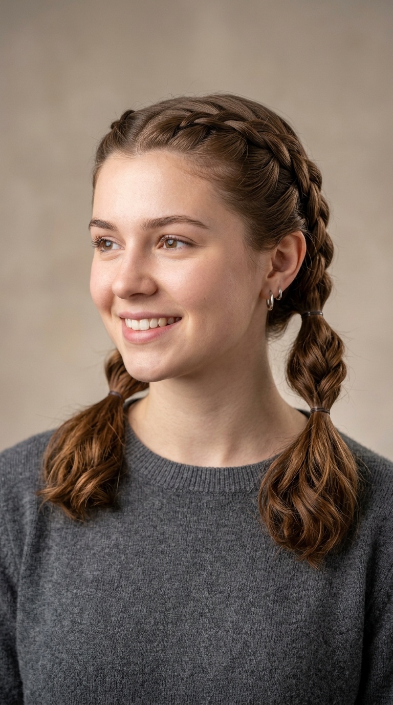 Waterfall Braids into Pigtails