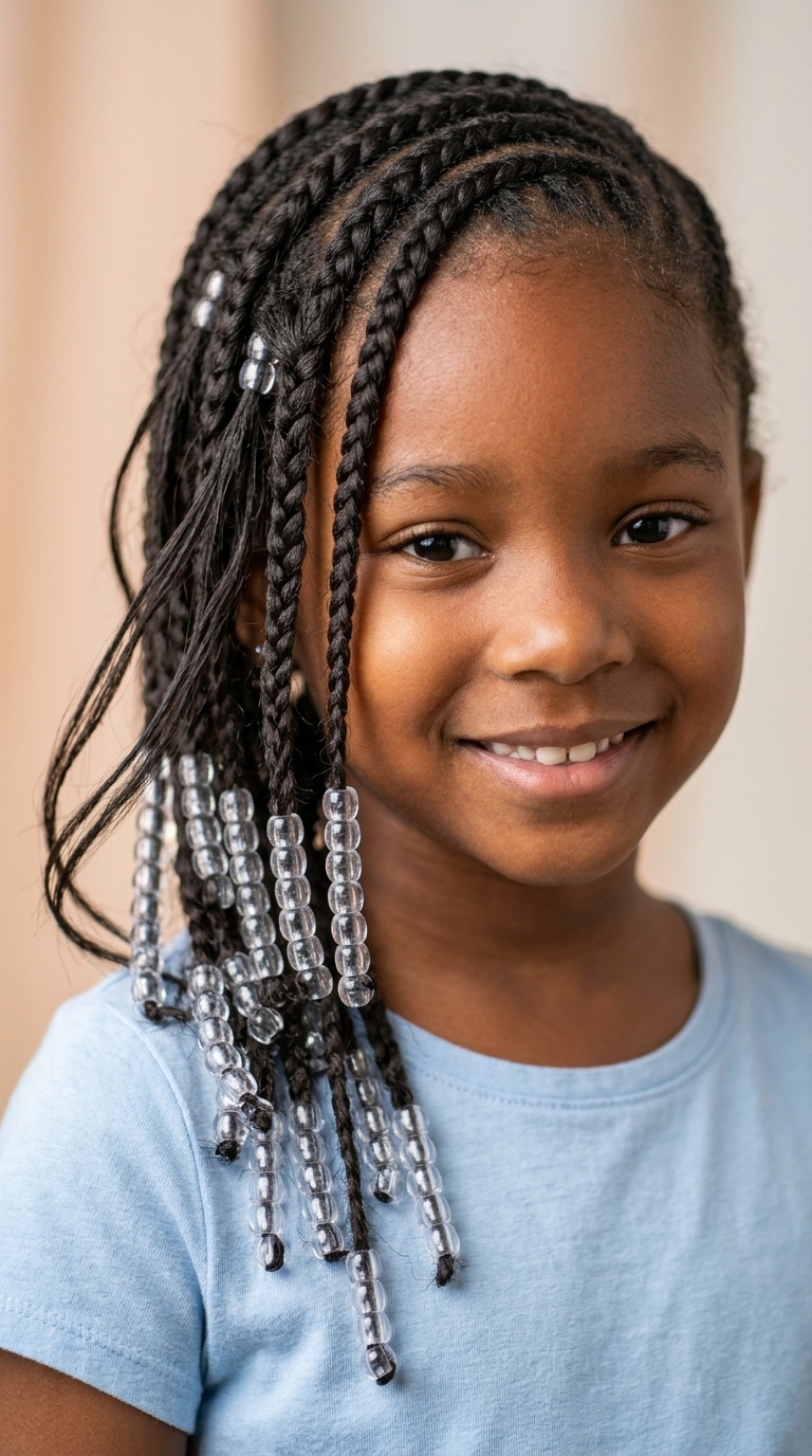 Waterfall Braids with Transparent Beads