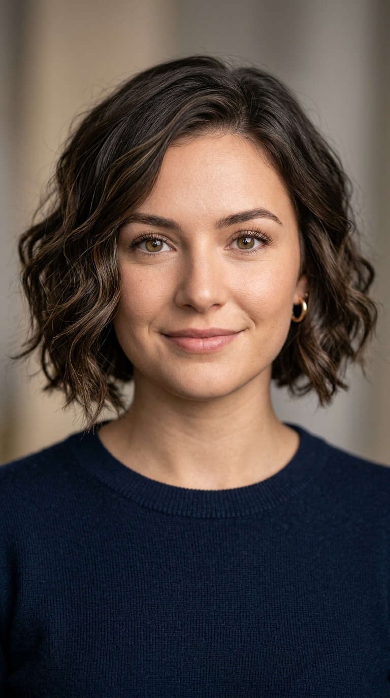 Wavy Angled Bob