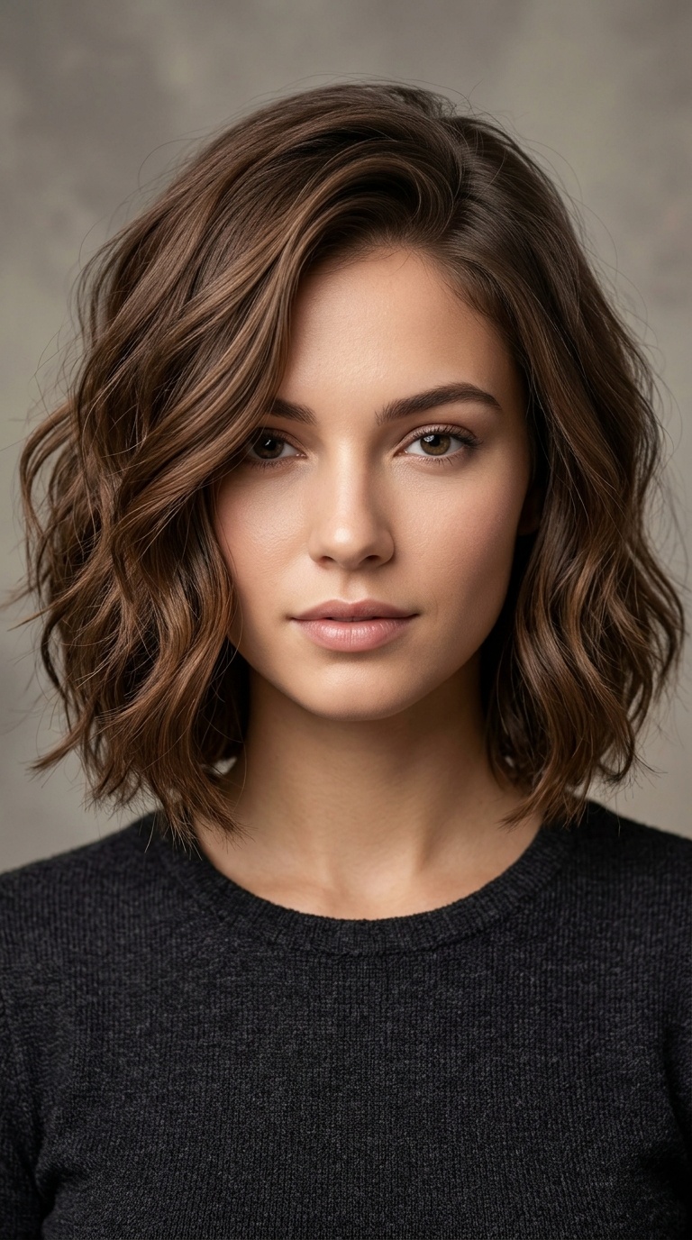 Wavy Bob with Deep Side Part
