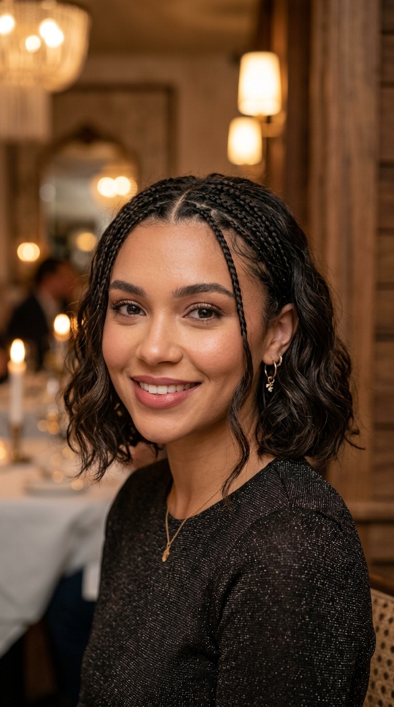 Wavy Bob with Micro Braids