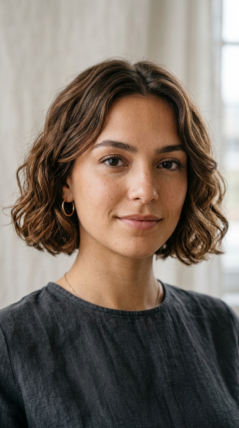 Wavy Chin-Length Bob
